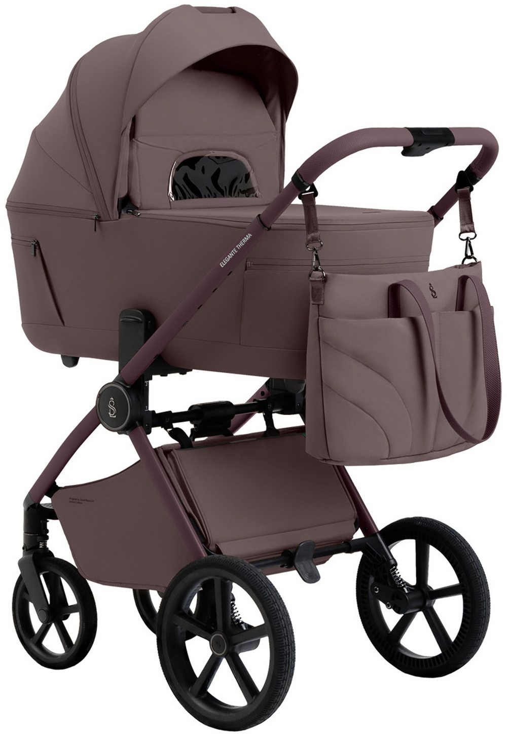Коляска 4 в 1 Sweet Baby SBL Elegante Therma Colore + автокресло Elegante Plus с базой i-Size ISOFIX DK780 Mokka
