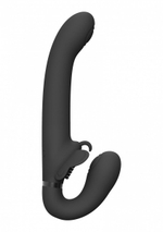 Черный женский безремневой вибрострапон Satu - 23 см. (Цвет: черный)