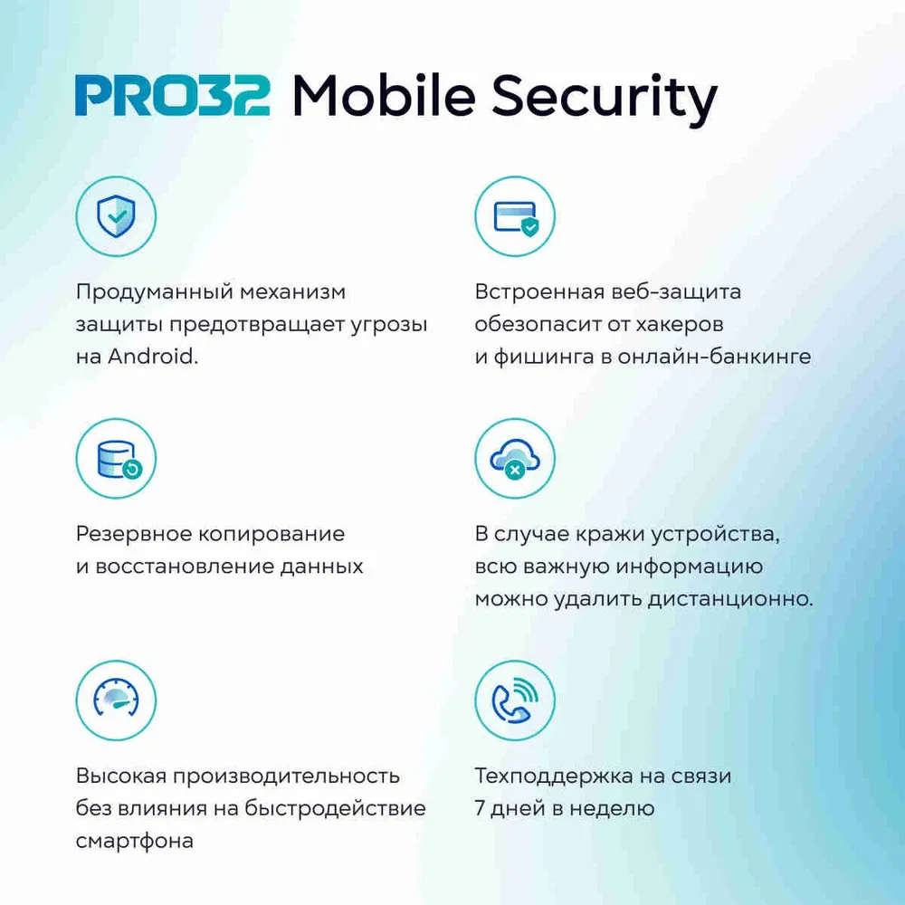 Антивирус PRO32 Mobile Security для мобильных устройств с 5 летней лицензией