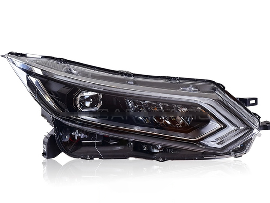 Передние фары Ниссан Кашкай 2 рестайлинг 2019-2020 V4 type [Комплект Л+П; LED ходовые огни; электрокорректор; LED линза]