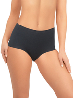 Высокие бесшовные трусики-слипы без рисунка (Размер: XXXL) (Цвет: черный)