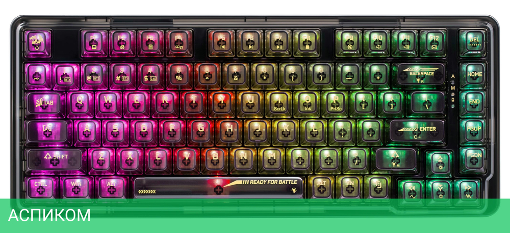 Клавиатура Redragon Elf Pro прозрачный/черный (71742)