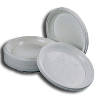 Тарелка Д=205мм бессекц ПП белая Поликом /100шт