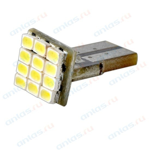 Лампа светодиодная 12V 5W без цоколя белый 12 SMD (габариты, повт.поворотника) плоский 2 шт. Skyway