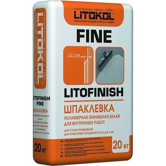 Шпатлевка финишная полимерная Litokol Litofinish Fine белая 20 кг