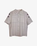 Рубашка Soeurs с Фиолетовым Зиг-Загом 2 / Violet Zig- Zag Short Sleeve 2 белая