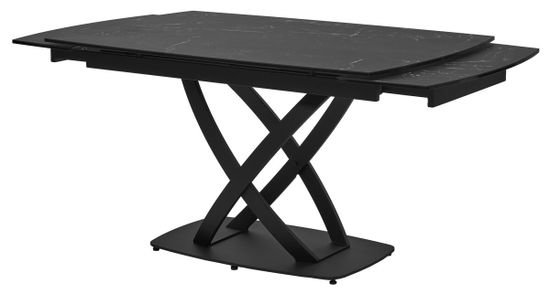 Стол FOGGIA 140 KL-116 Черный мрамор матовый, итальянская керамика/черный каркас