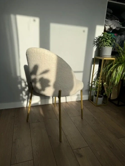 Мягкие стулья Букле со спинкой Золотые ножки Комплект2