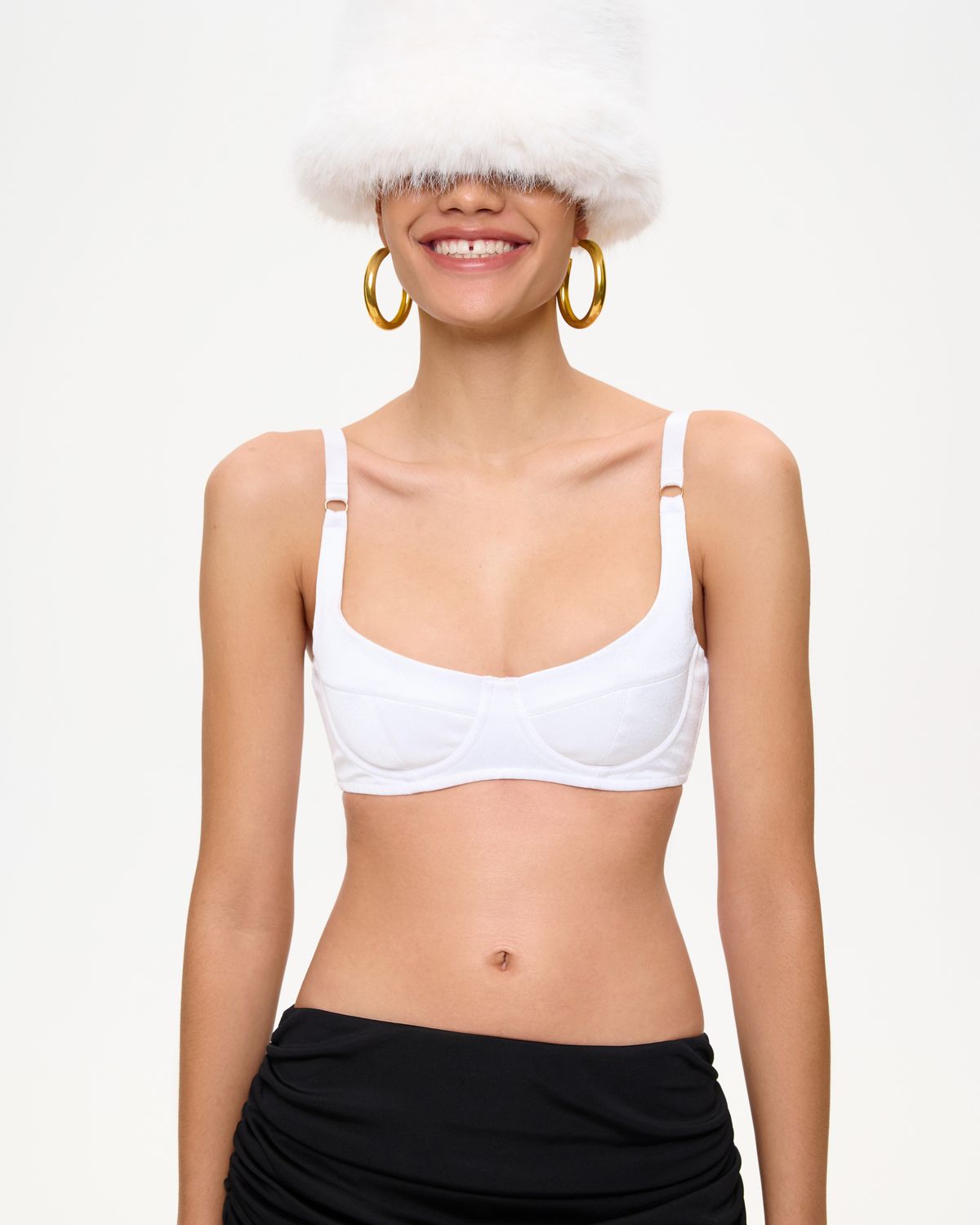 Укороченный топ-бюстье из сатина