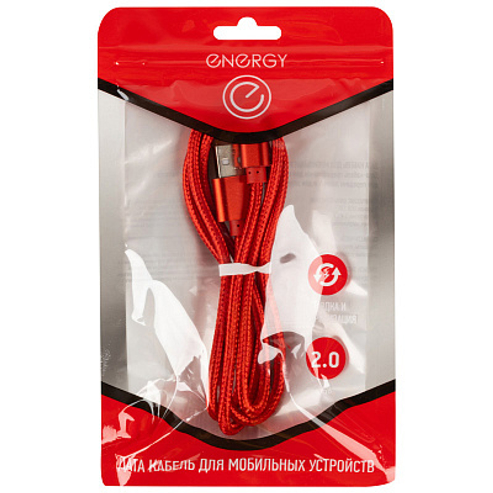 Кабель Energy ET-26 USB/Lightning, (для продукции Apple) красный