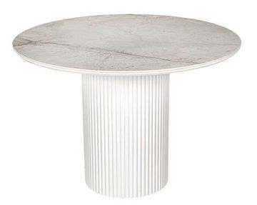 Стол DUBAI 110 Silvern gloss / white velvet