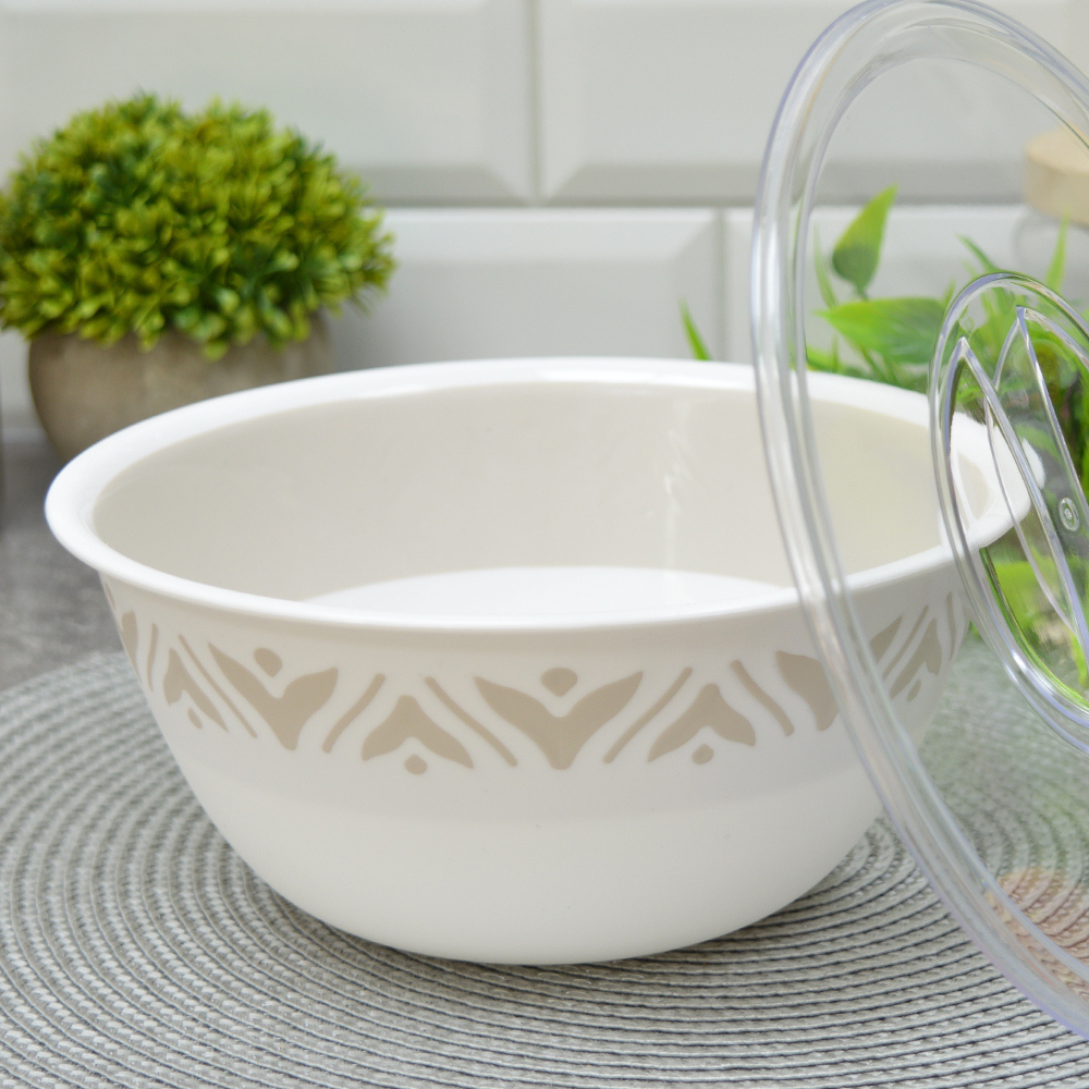 Чаша 1,7л "Эстетика" с крышкой, бело-бежевый