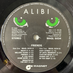 Винтажная виниловая пластинка LP Alibi Friends (UK 1980)