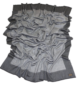 Плед 150х200 Glen Saxon Border A1 Black Fl Grey