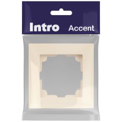 Рамка для розеток и выключателей Intro Accent 6-501-02 на 1 пост, СУ, слоновая кость | Intro