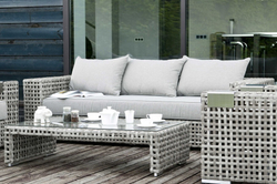 "Тито" лаунж-зона из искусственного ротанга, цвет серый