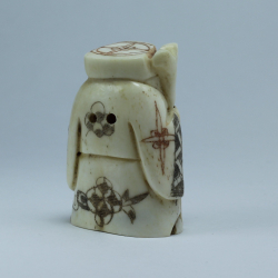 Нэцкэ Дзюродзин с посохом и иероглифом счастье