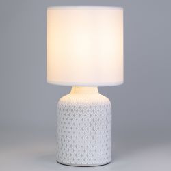 Настольная лампа Rivoli Sabrina 7043-502 1 * Е14 40 Вт керамика белая с абажуром