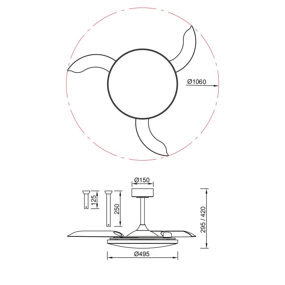 9007 Люстра-вентилятор SLIM FAN