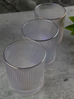 Набор ребристых бокалов для виски, 350 мл. 6 шт. перламутр