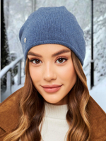Шапка LACE удлиненная одинарная,с руликом с содержанием кашемира