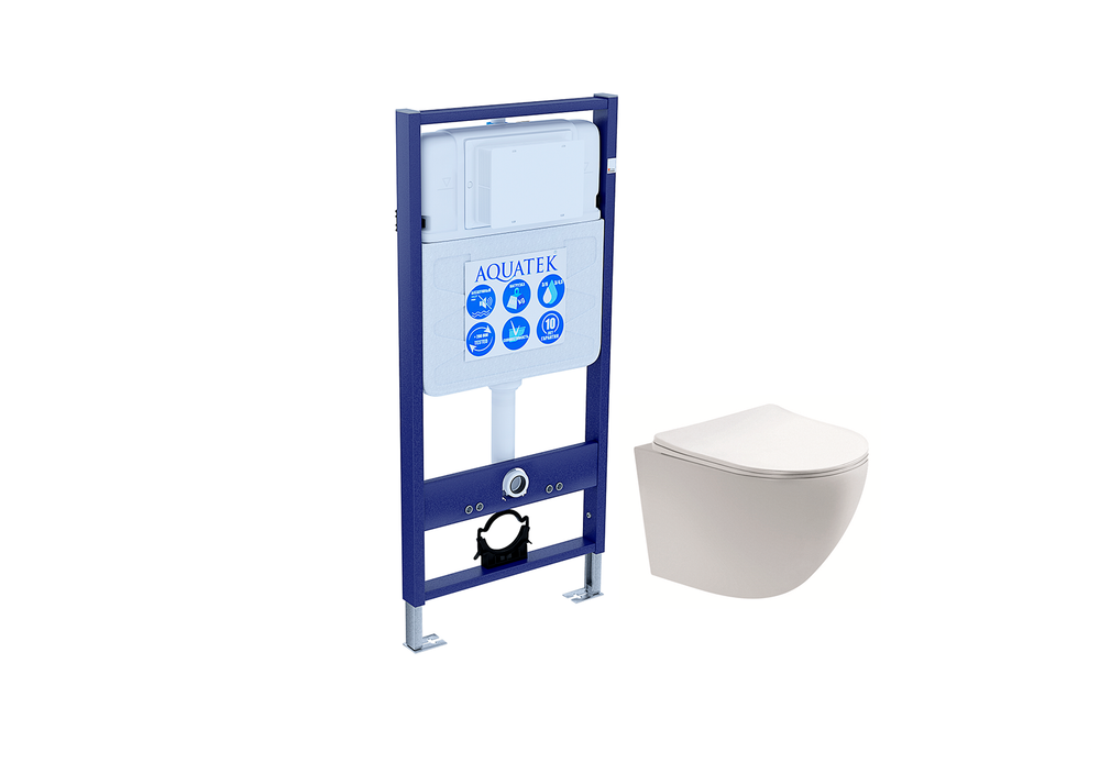 SET AQUATEK ЕВРОПА (рама AQUATEK Standard INS-0000012(без клавиши и крепежа)+унитаз ЕВРОПА AQ1900-00 с тонким сиденьем soft-close