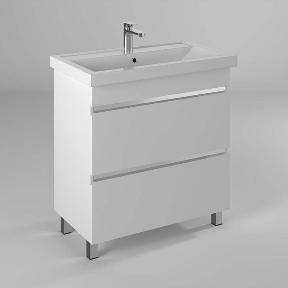 Тумба напольная BRIZ Элен классик 80 см, белый глянец, под раковину Фостер