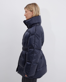 Пуховик со съемным капюшоном из нейлона Монклер синий