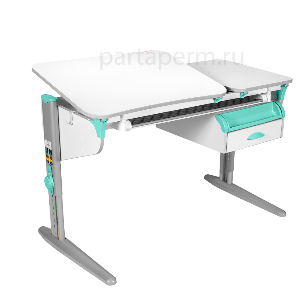 Растущая парта Дэми СУТ 45 с лотком и тумбой ТСН.07 (1200×565 мм)