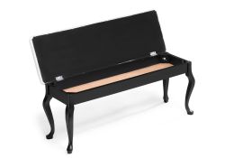 Банкетка Хиль черная / кожзам белый пунто