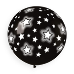 Шар латексный 100см Звезды космос (Черный)