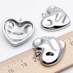 Подвеска Сердце, цвет серебро (родий), размер 25*25 мм, цена за 1 шт