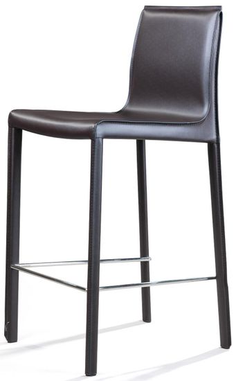 Стул полубарный Barrie, кожа коричневый