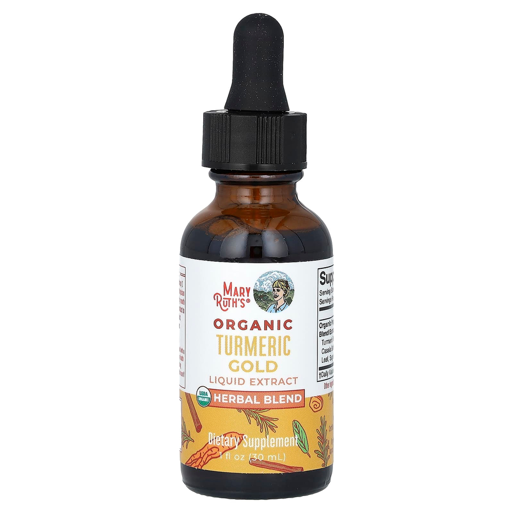 MaryRuth's, органическое золото из куркумы, жидкий экстракт, без спирта, 1180 мг, 30 мл (1 жидк. унция)