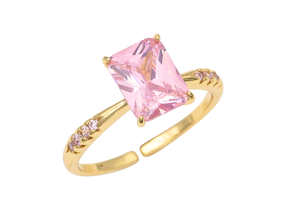 Кольцо "Classic Pink" с розовым кристаллом, 9мм (разъемное) (уценка)