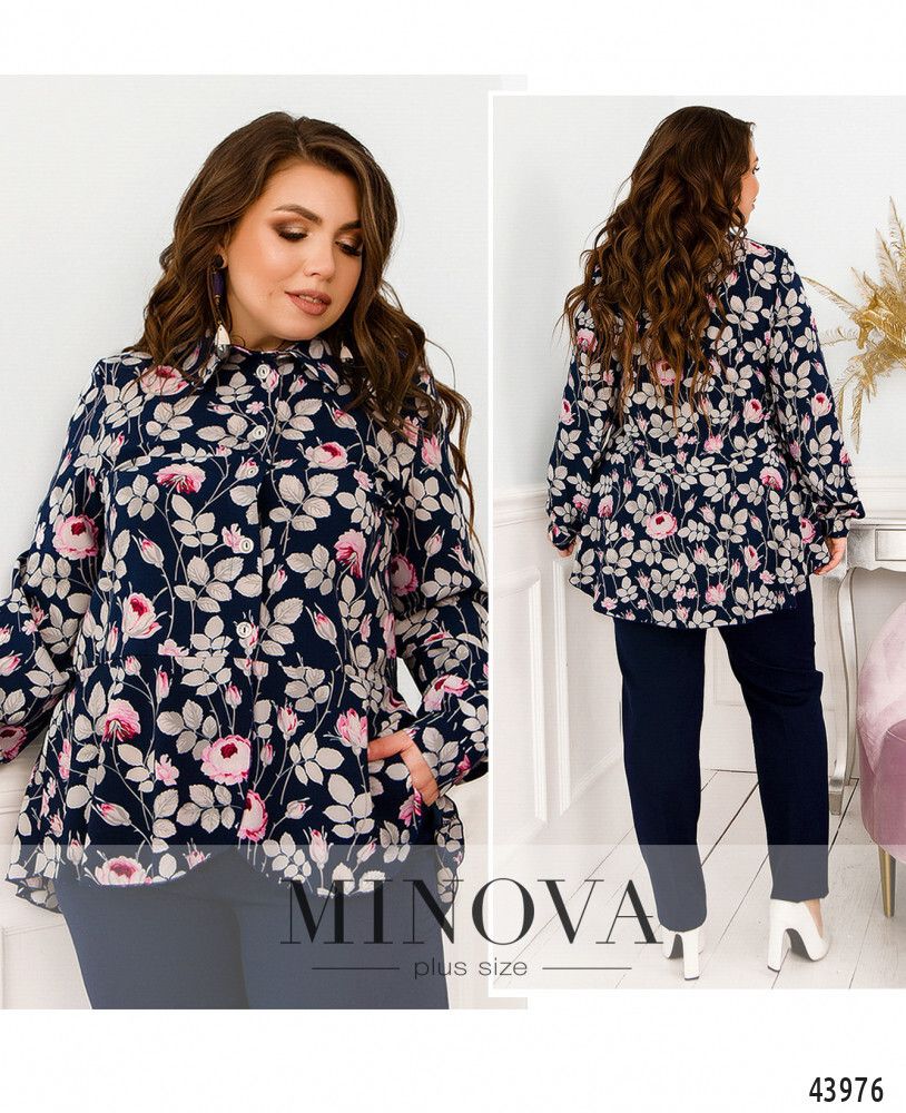 Блуза 2229-темно-синий Minova