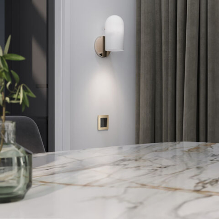 Выключатель двухклавишный (черный акрил)