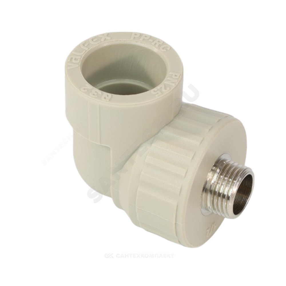 Угольник PP-R комбинированный серый Дн 32х1/2" НР VALFEX 10126232Г