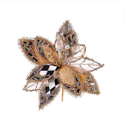 Пуансеттия на клипсе клетка, 20 см [Арт. 14504]