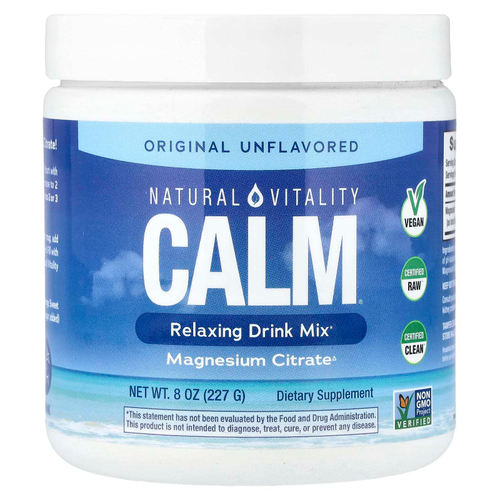 Natural Vitality, CALM®, смесь для приготовления расслабляющих напитков, оригинальный нейтральный вкус, 227 г (8 унций)