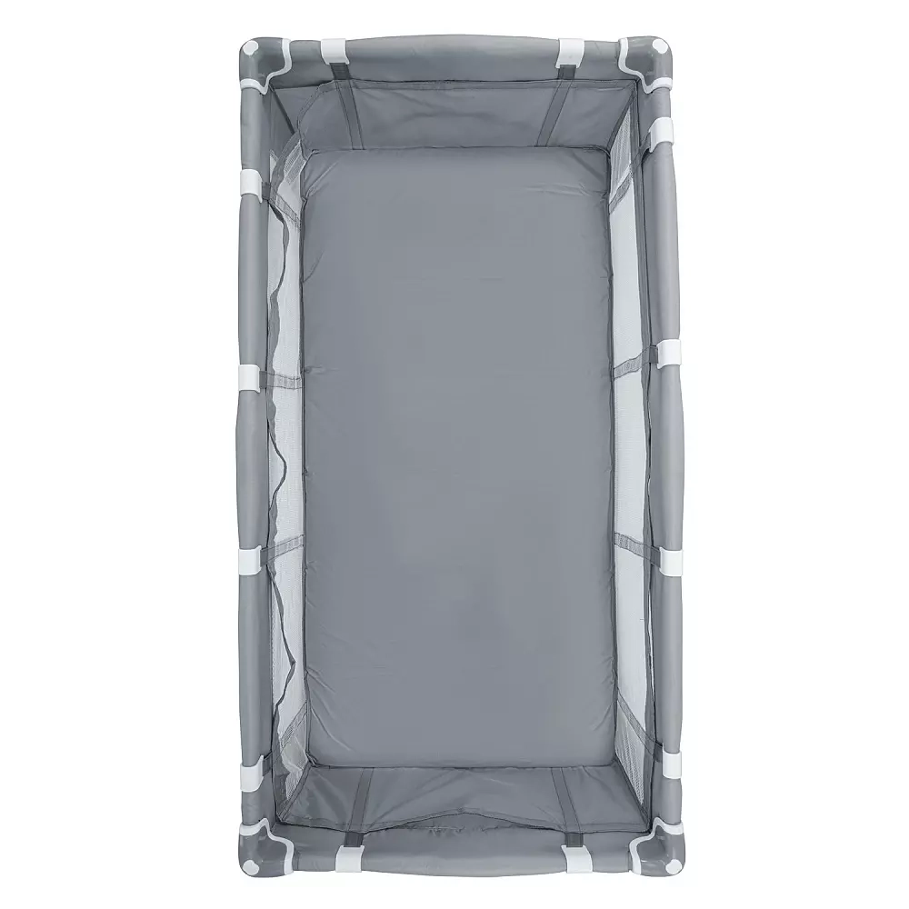 Манеж-кровать "Summer", 2 уровня, москитка, 2 кольца, (Indigo) (серый)