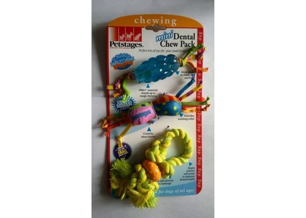 Petstages набор из трех игрушек для собак мелких пород Mini "Канат+ОРКА-шишка+игрушка для нежных десен