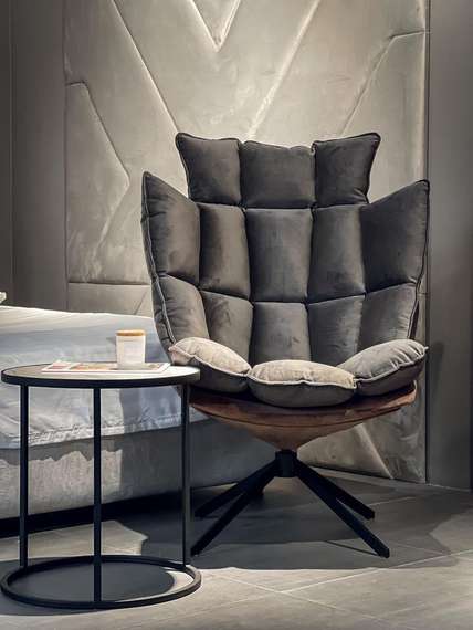 Кресло Hush с двусторонней подушкой, серое