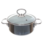 Кастрюля эмалированная 1,5л «Bon appetit» цилиндрическая мокрый асфальт 8SB165S