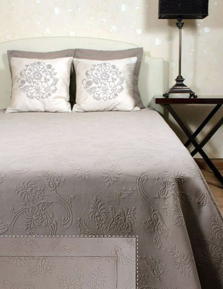 Покрывало 200x220 Luxberry Country с мережкой коричневое
