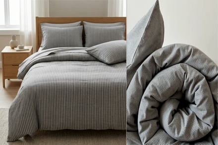 КПБ Дуэт ВАРЕНЫЙ ХЛОПОК "Тонкая серая полоса"