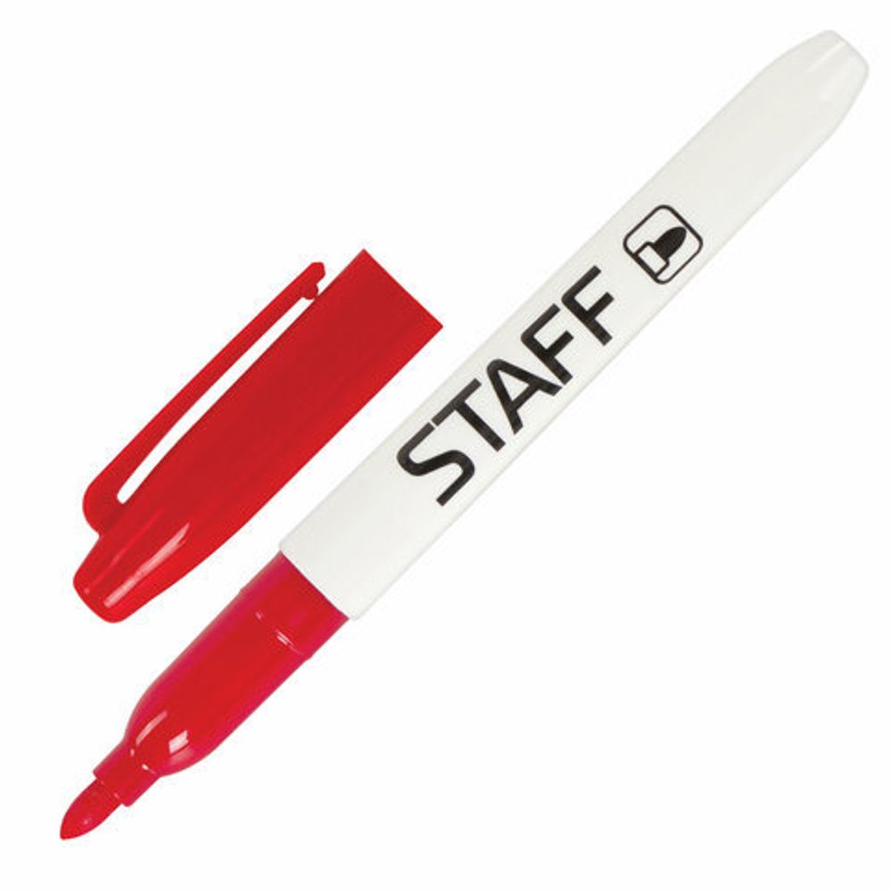 Маркер стираемый для белой доски КРАСНЫЙ, STAFF EVERYDAY, 2,5 мм, тонкий корпус, 151095