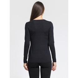 Женский лонгслив с сетчатой вставкой черный OROBLU Perfect Line VOBT01595