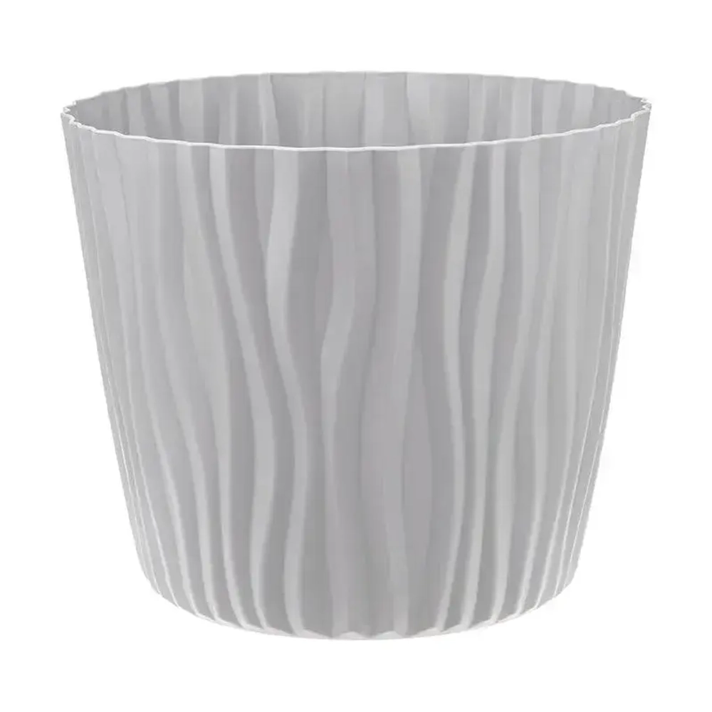 Кашпо ВОЛНА D250мм 8л с вкладышем Серый