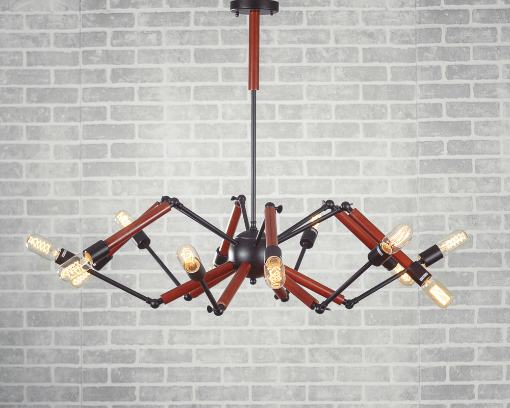 люстра Double Octopus Wood